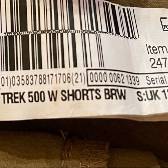 DECATHLON QUECHUA Khaki Brown Trek 500 Hiking Cargo Stretch Shorts Small - Picture 3 of 9